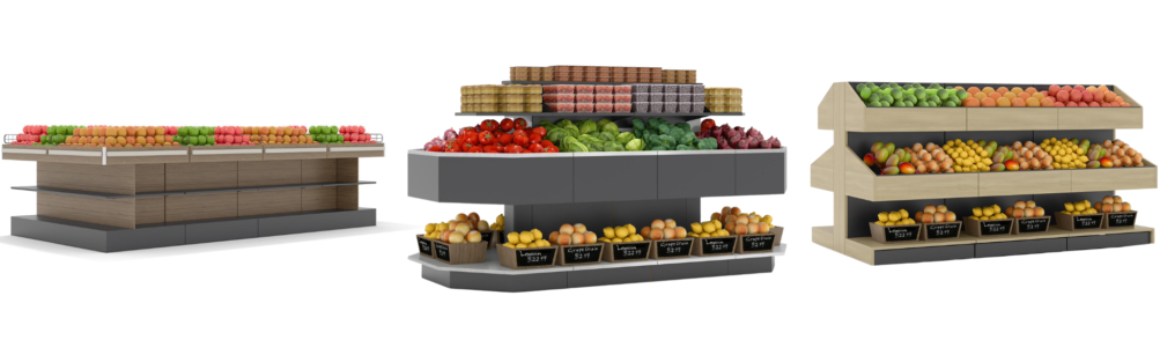  Get your fresh produce noticed with our unique display solutions. Choose from Euro Tables, Dry Tables and more to make sure your products stands out from the rest. 