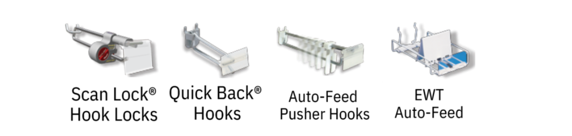 Get the merchandising hooks you need to showcase your products. Whether its Slatwall, Gridwall, Gondola or Broom hooks, Store Displays International has a wide selection of heavy duty hooks for all your display needs. 